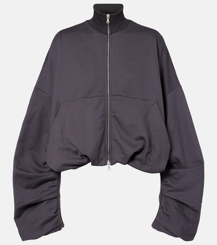 Dries Van Noten Cotton Jersey Jacket In Gray