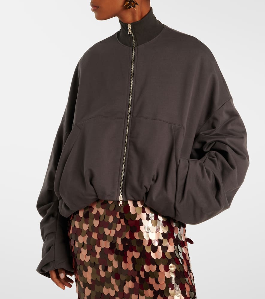 Dries Van Noten Cotton Jersey Jacket In Gray
