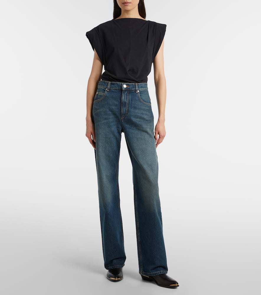 Isabel Marant Dromie Mid-rise Straight Jeans In Blue