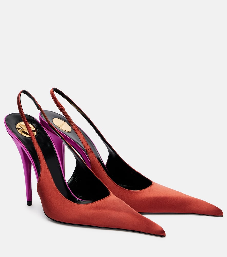Pumps slingback Deroche 110 in raso