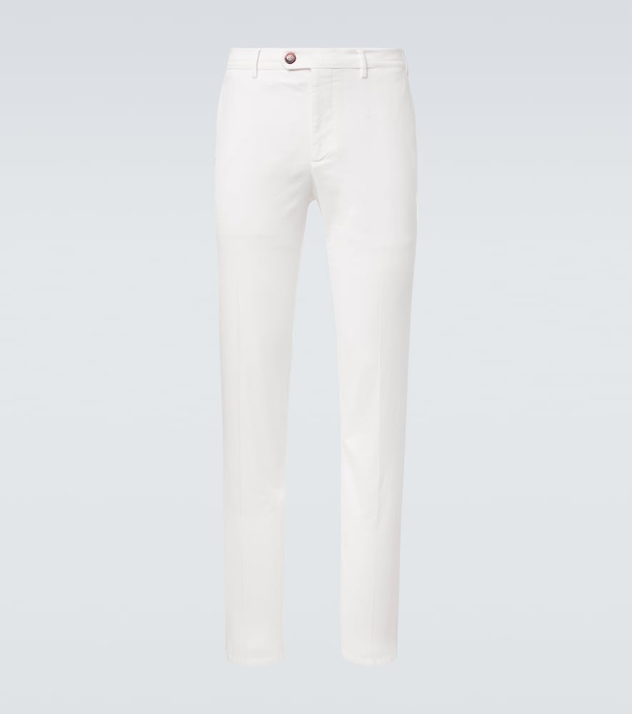 Brunello Cucinelli Men's White Cotton-Blend Slim Pants UK Size 36 - Mytheresa