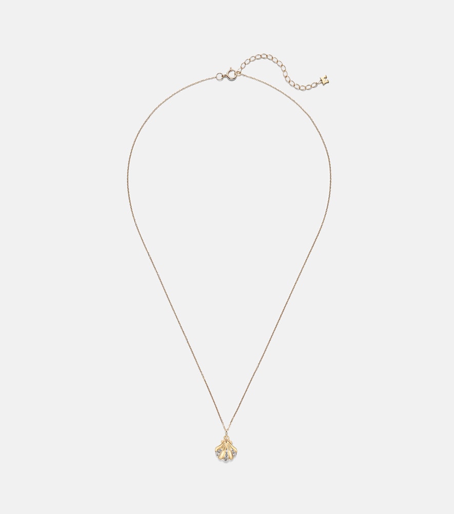 Mateo Petite Venus 14kt gold pendant necklace with diamonds