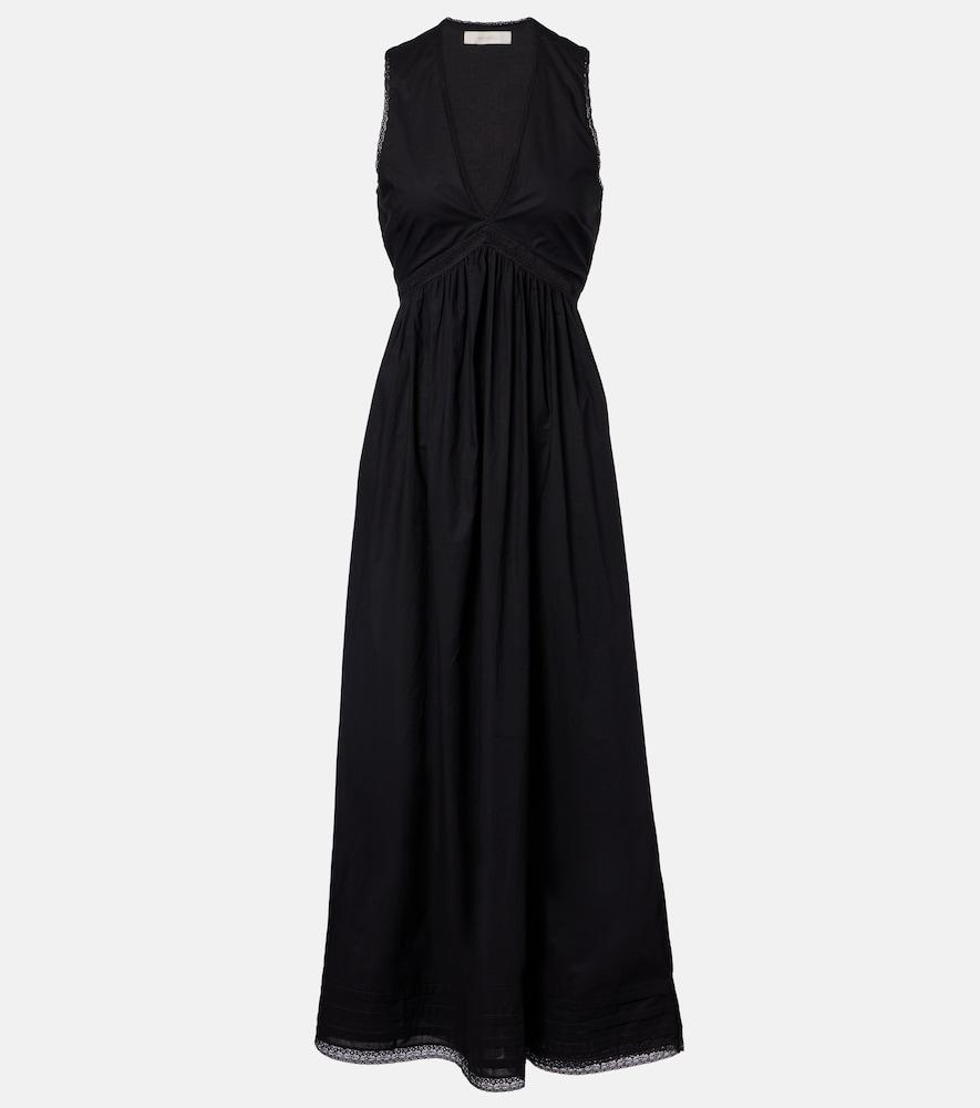 Faithfull Fiora Lace Trimmed Cotton Maxi Dress