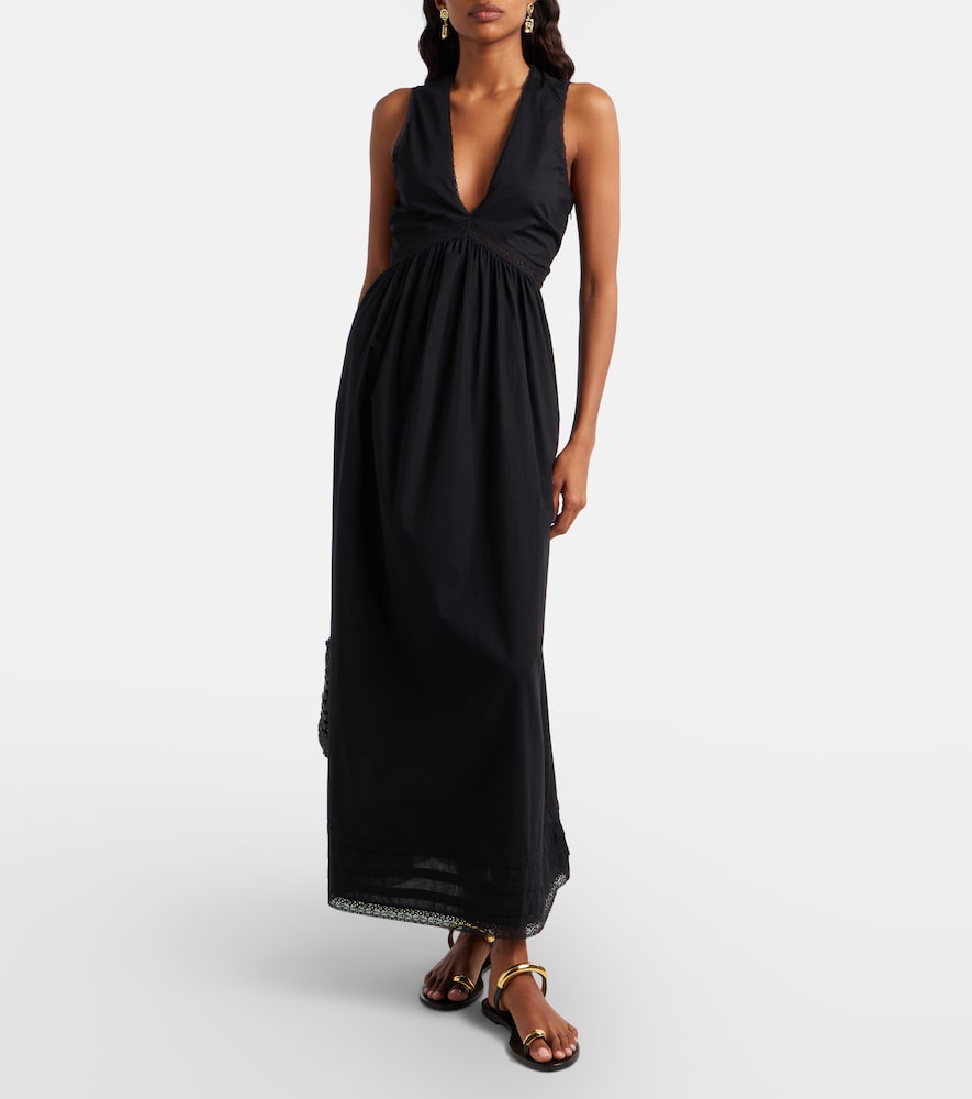 Faithfull Fiora lace-trimmed cotton maxi dress