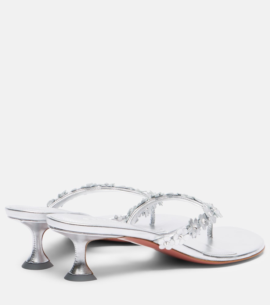 Janis Embellished Leather Thong Sandals