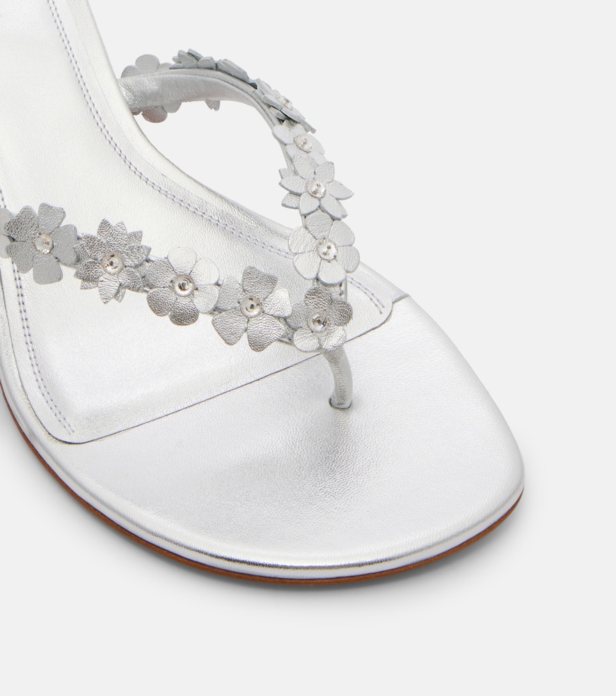 Janis Embellished Leather Thong Sandals