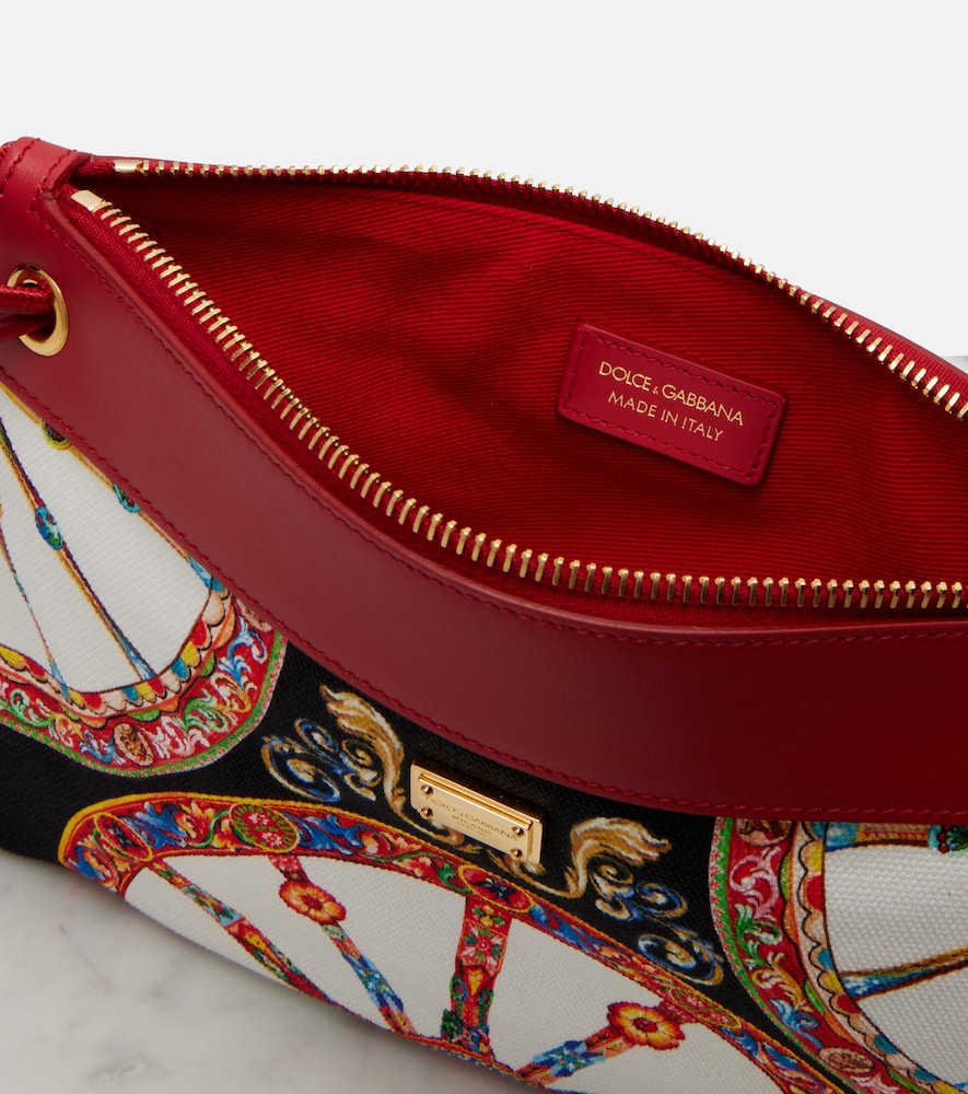  Dolce&gabbana Dolce&gabbana Small Printed Leather-trimmed Canvas Pouch 