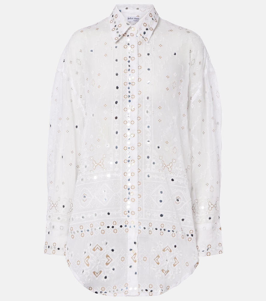Juliet Dunn Embellished cotton shirt