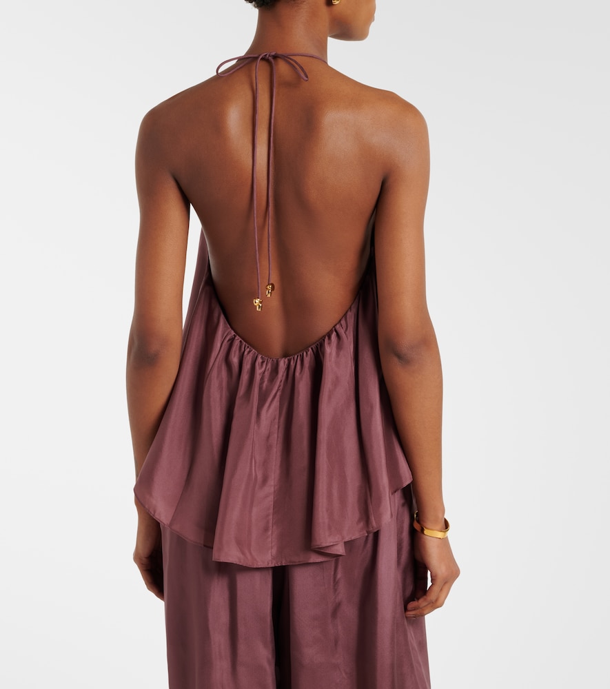  Zimmermann Zimmermann Aster Beaded Halterneck Silk Top 