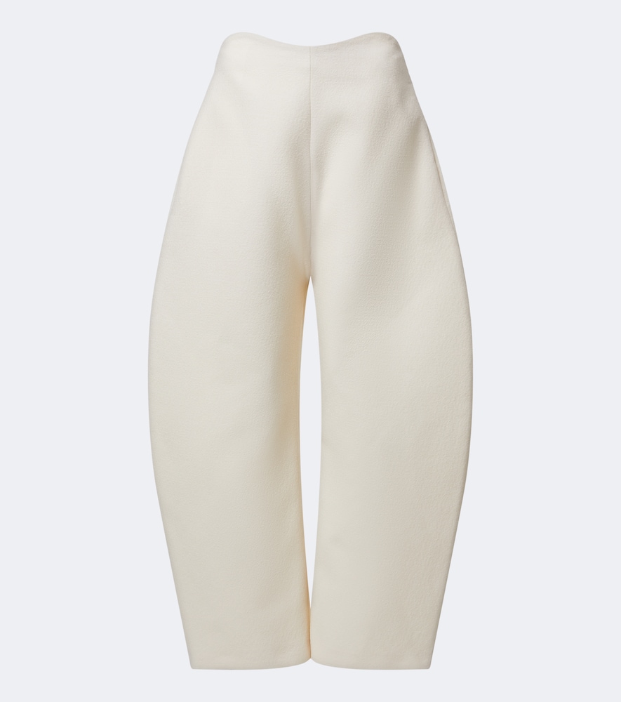 Alaia Women's White Wool Crepe Barrel-Leg Pants UK Size 18 - Mytheresa