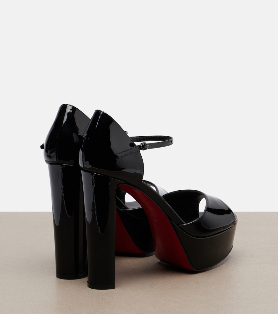 Sandaloo Patent Leather Platform Sandals