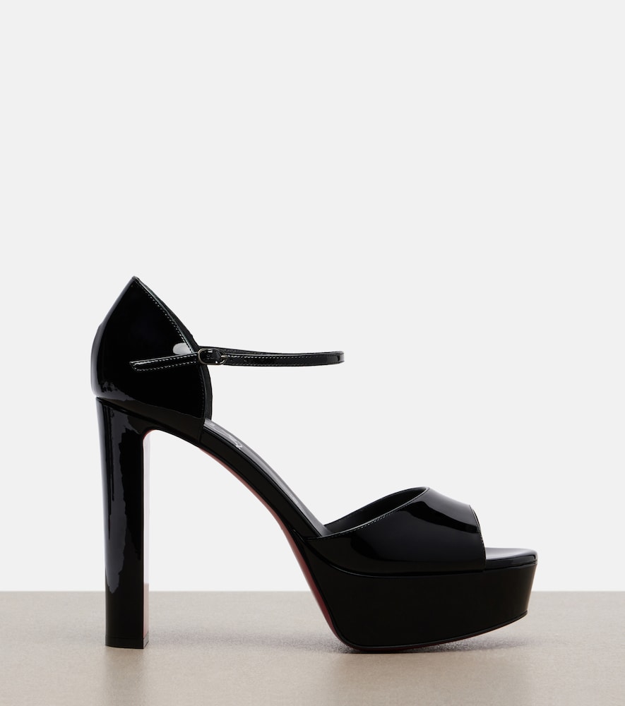 Sandaloo Patent Leather Platform Sandals