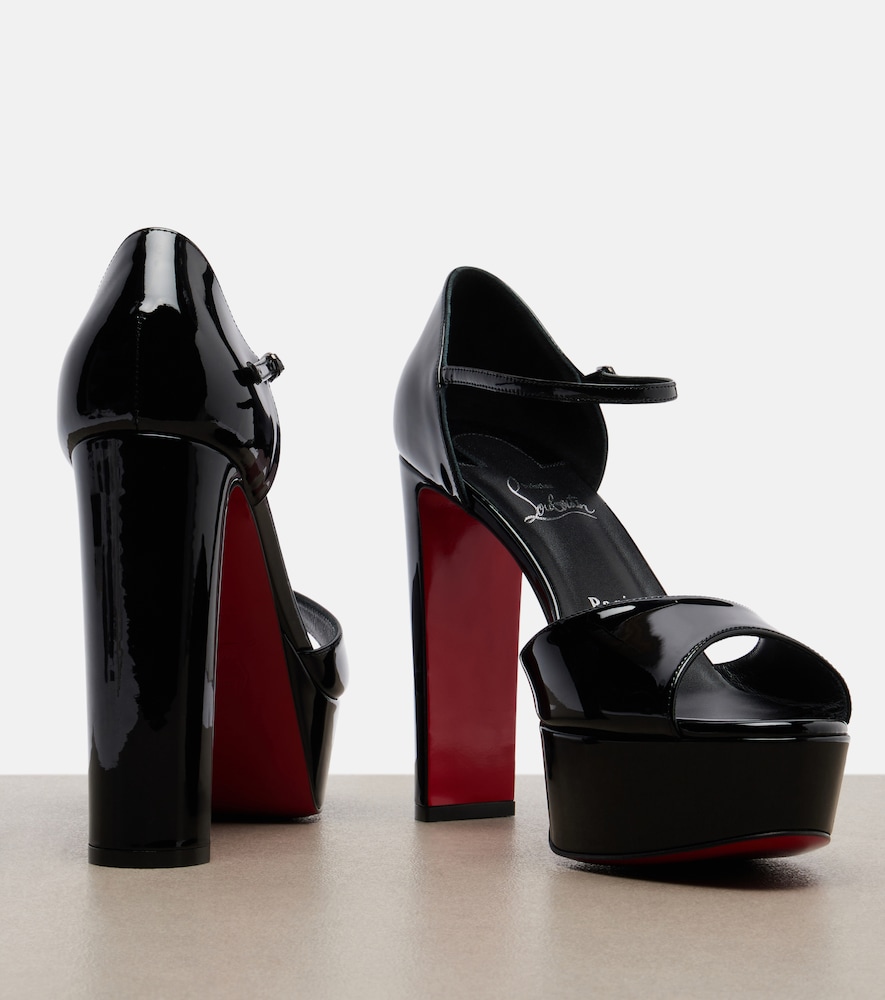 Sandaloo Patent Leather Platform Sandals