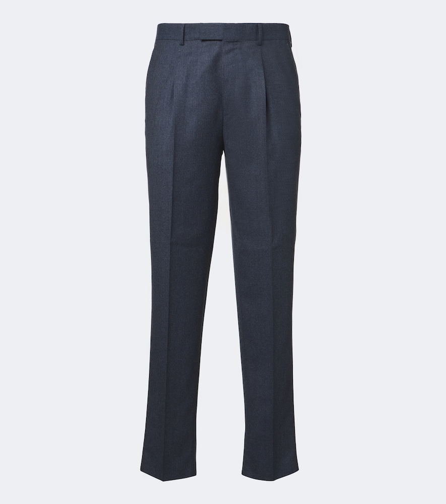 Flannel Straight Pants Wool