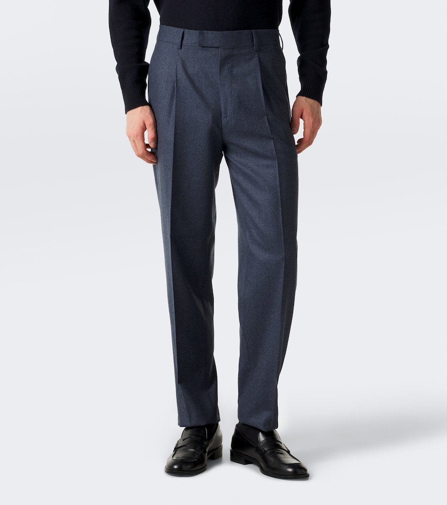 Flannel Straight Pants Wool