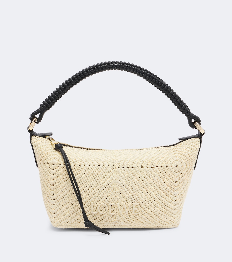 Henkeltasche Cala Mini aus Raffiabast mit Leder