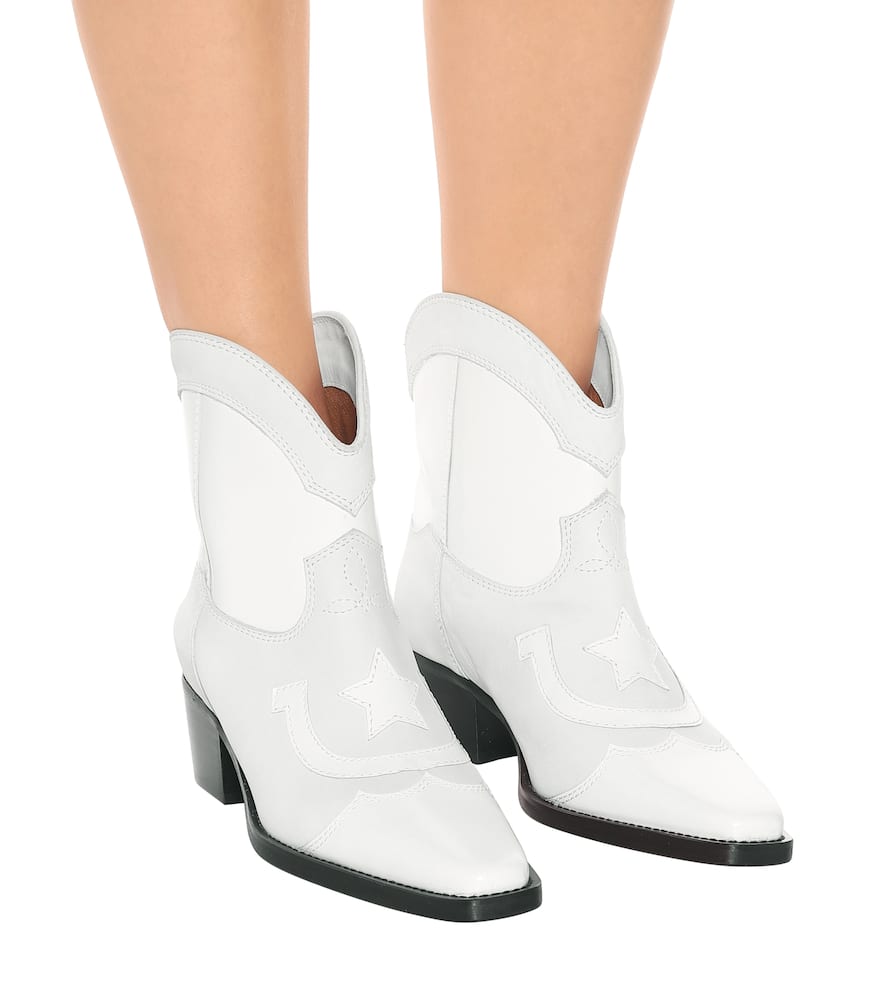 ganni white cowboy boots
