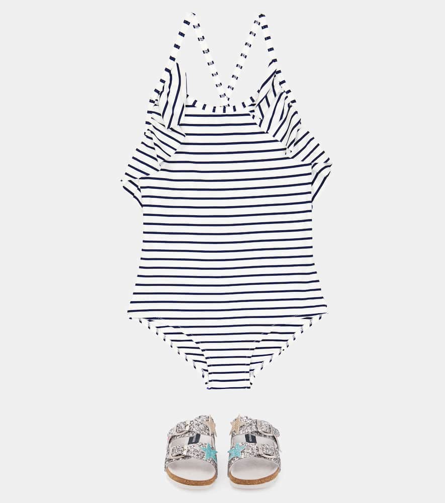 Melissa Odabash Baby Annaelle Striped Swimsuit In Navy Stripe