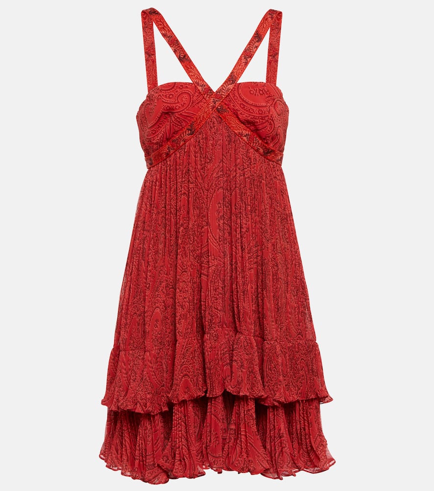 Etro Minikleid Mit Paisley-print In Red