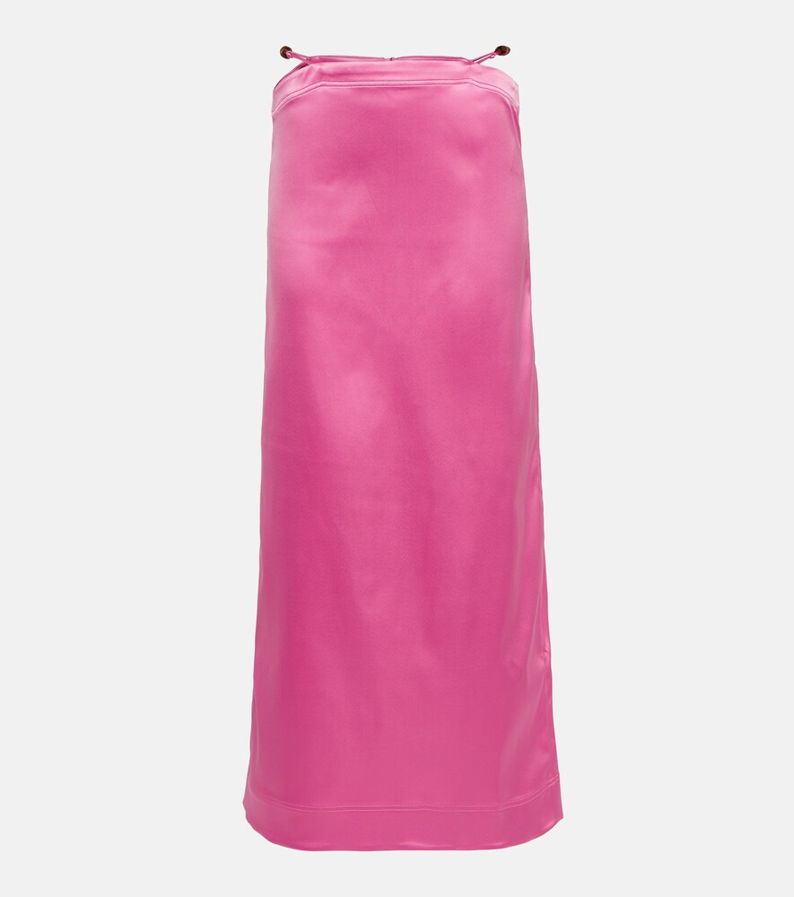 Ganni Satin maxi skirt