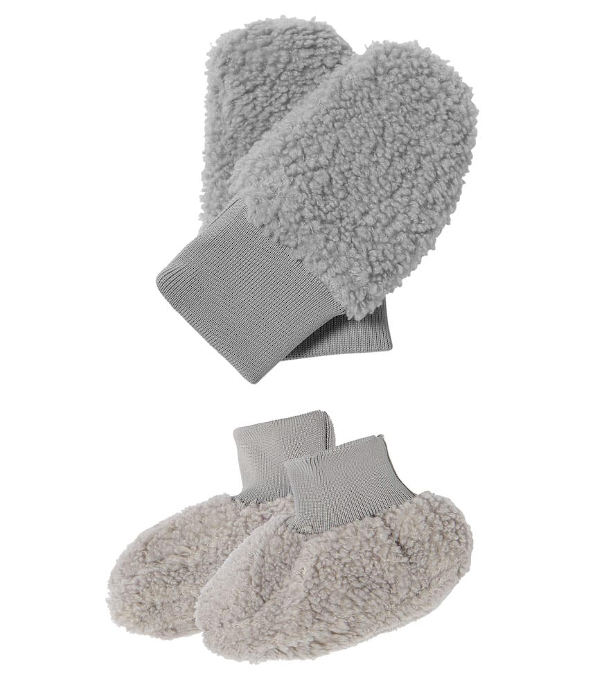 Liewood Baby Osman Mittens And Booties Set In Grey