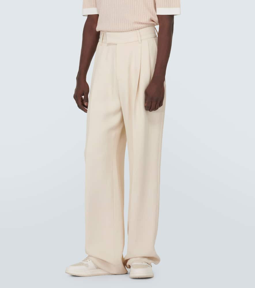 Shop Amiri Wide-leg Pants In Beige