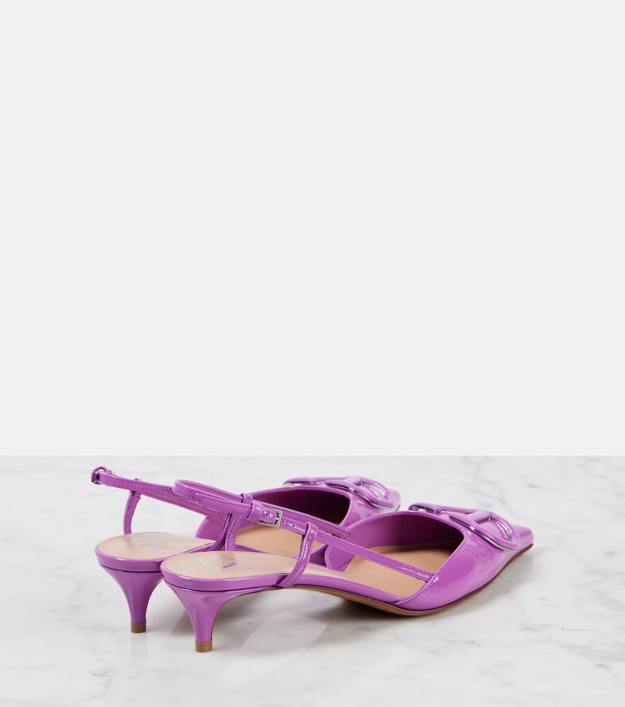 Valentino Garavani Vlogo Signature Patent Leather Slingback Pumps In Lila