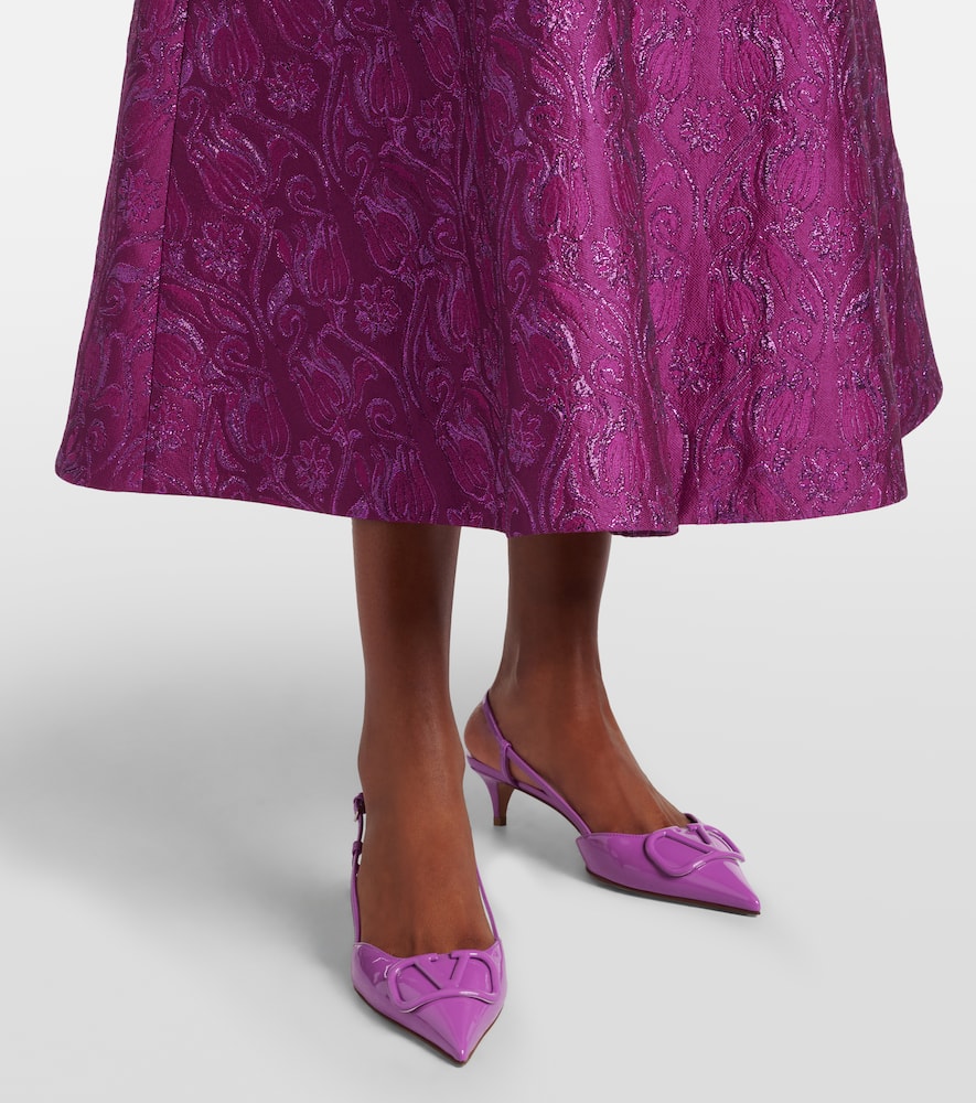 Valentino Garavani Vlogo Signature Patent Leather Slingback Pumps In Lila