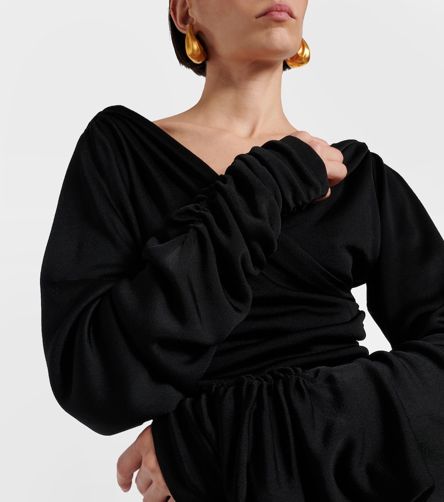 Khaite Fable Draped Maxi Dress In Black