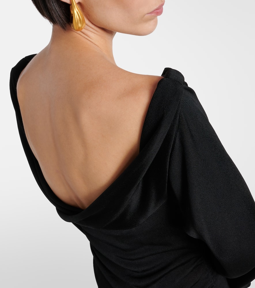 Khaite Fable Draped Maxi Dress In Black