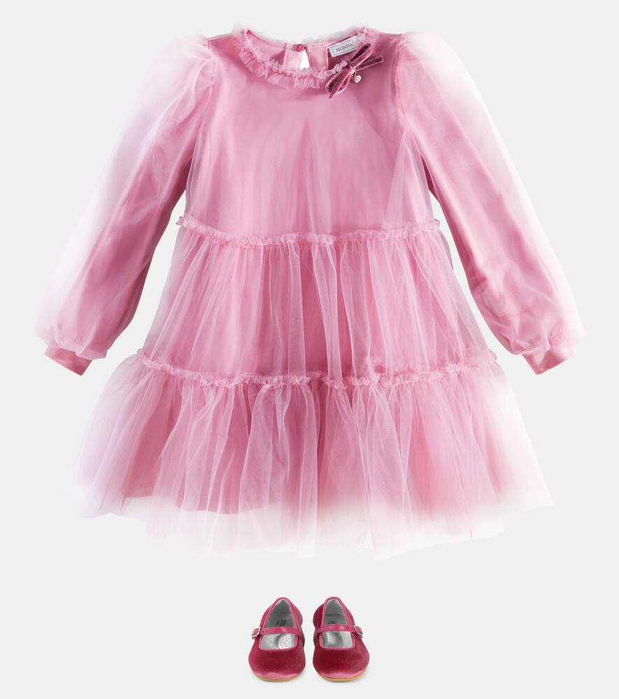 Monnalisa Tulle Dress In Pink