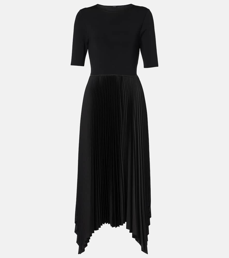 Joseph Dera Asymmetric-hem Midi Dress In Black