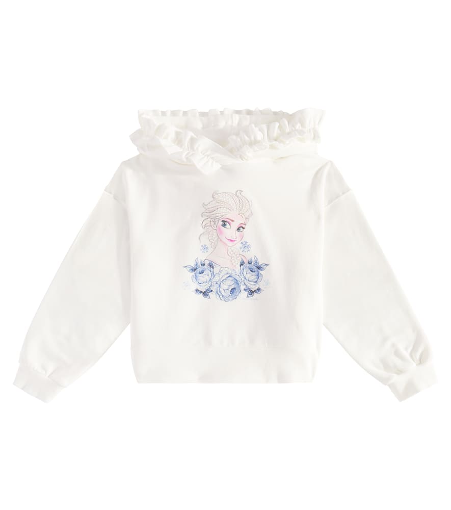 Monnalisa Hoodie Aus Einem Baumwollgemisch In Weiss