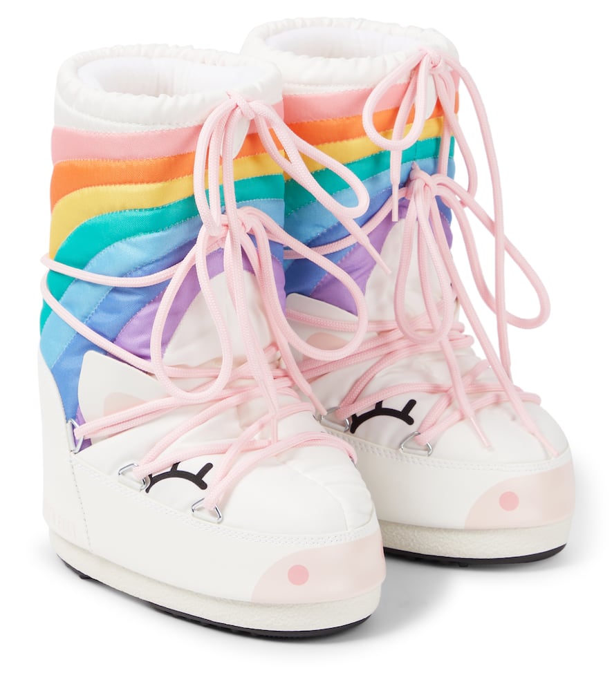 Moon Boot Icon Unicorn Printed Snow Boots In Multicoloured