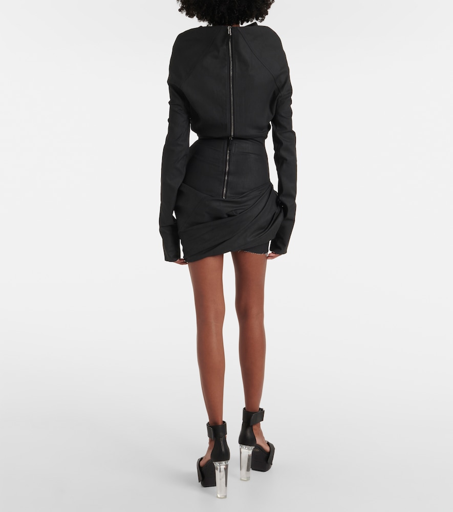  Rick Owens Rick Owens Draped Cotton-blend Miniskirt 