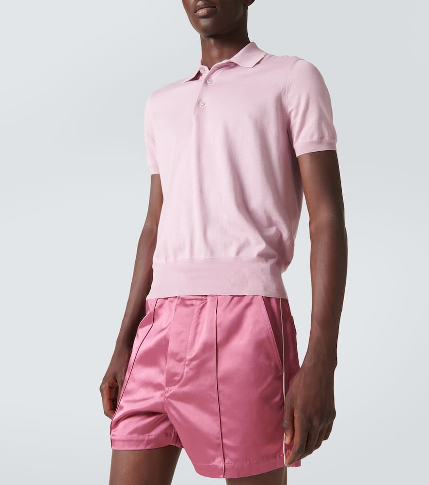 Tom Ford Cotton Jersey Polo Shirt In Pink