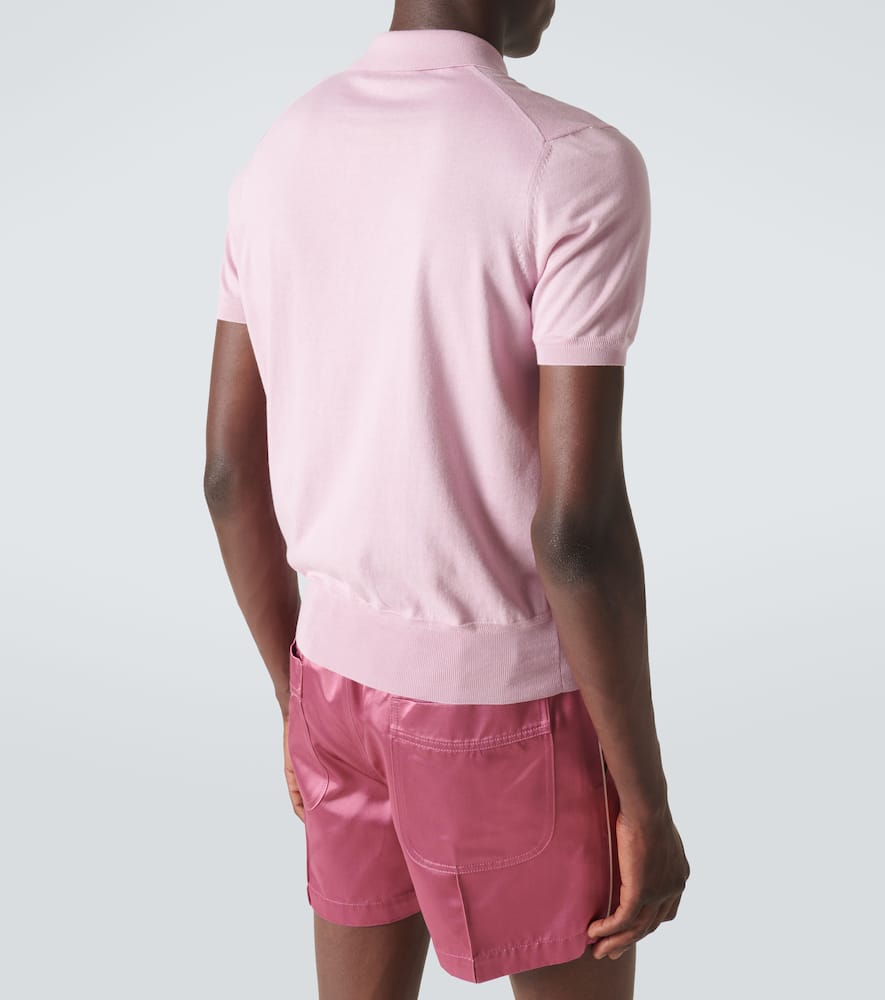 Tom Ford Cotton Jersey Polo Shirt In Pink