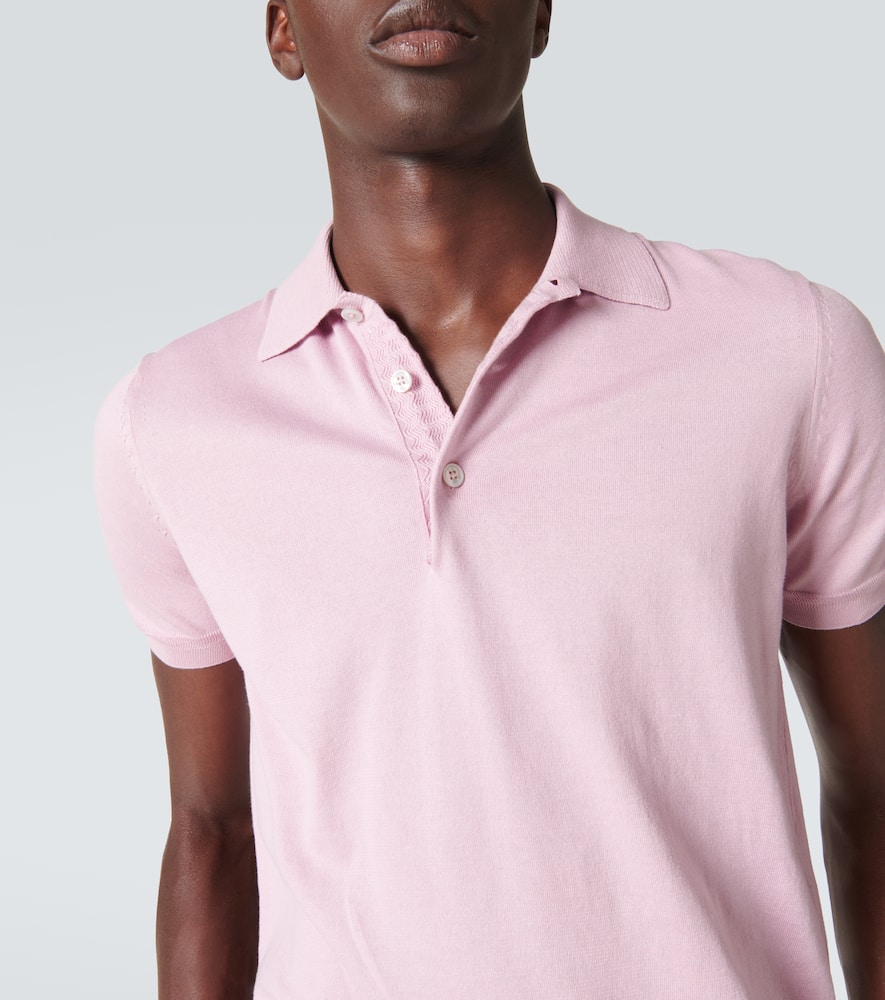 Tom Ford Cotton Jersey Polo Shirt In Pink
