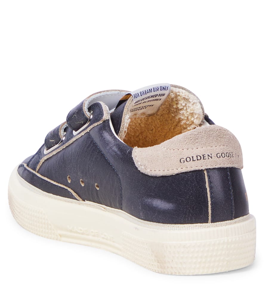 Golden Goose May School Leather Sneakers In Blue