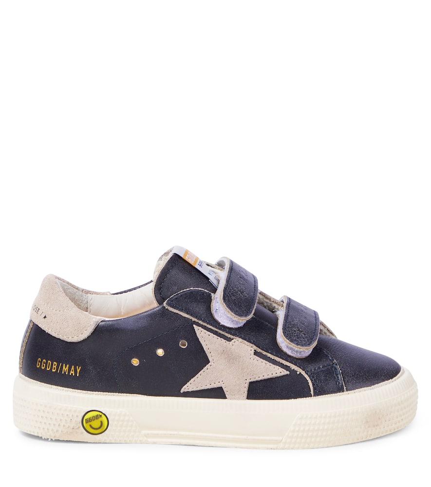 Golden Goose May School Leather Sneakers In Blue