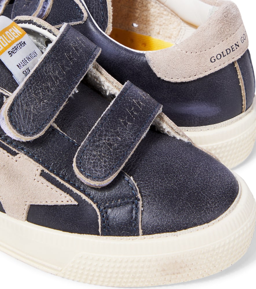 Golden Goose May School Leather Sneakers In Blue