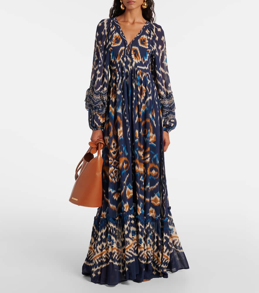 Farm Rio Gathered floral maxi dress