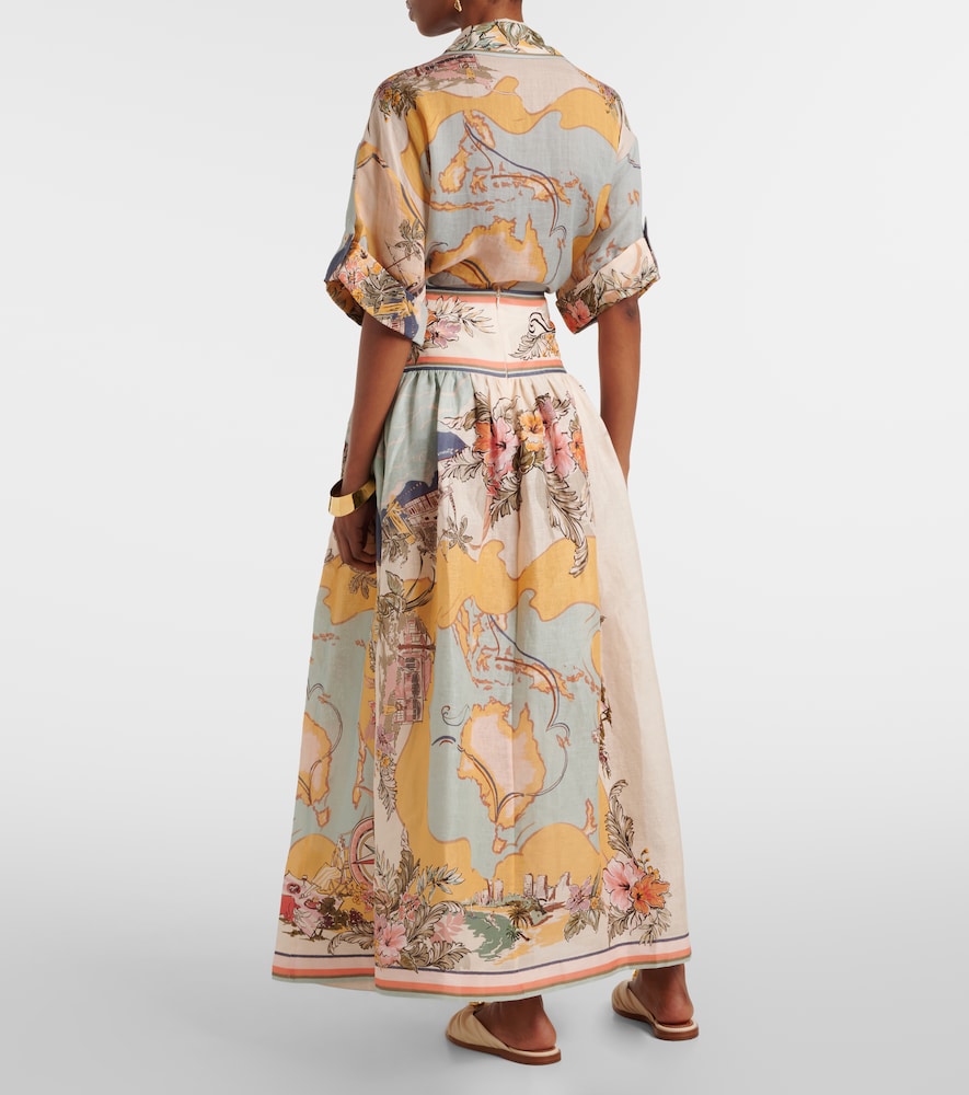  Zimmermann Zimmermann Bedruckter Maxirock Tallow Aus Leinen 