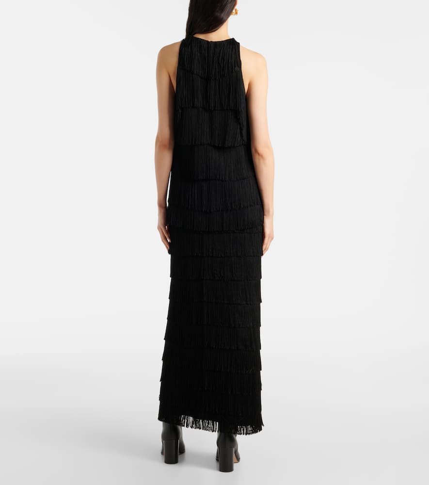 Dorothee Schumacher Emotional Essence Ii Fringed Jersey Top In Black