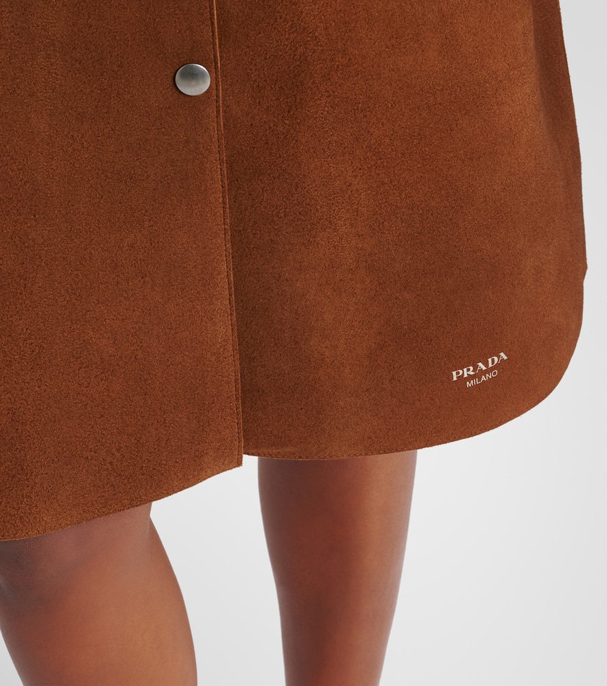 Prada Belted Midi Skirt In Brown