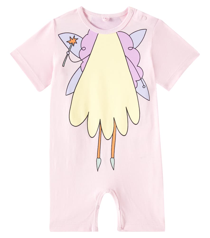 Stella Mccartney Baby Printed Cotton Playsuit In Pink