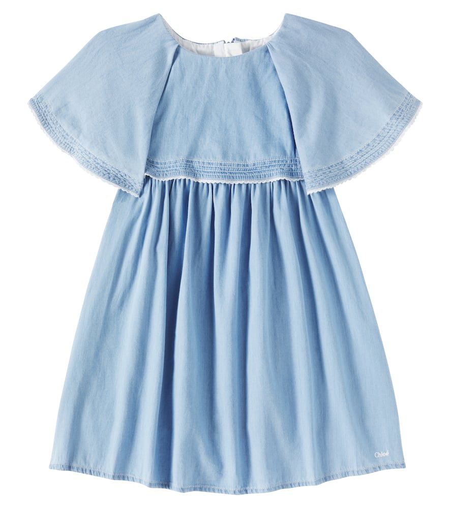 Chloé Kids Denim Dress In Bleach