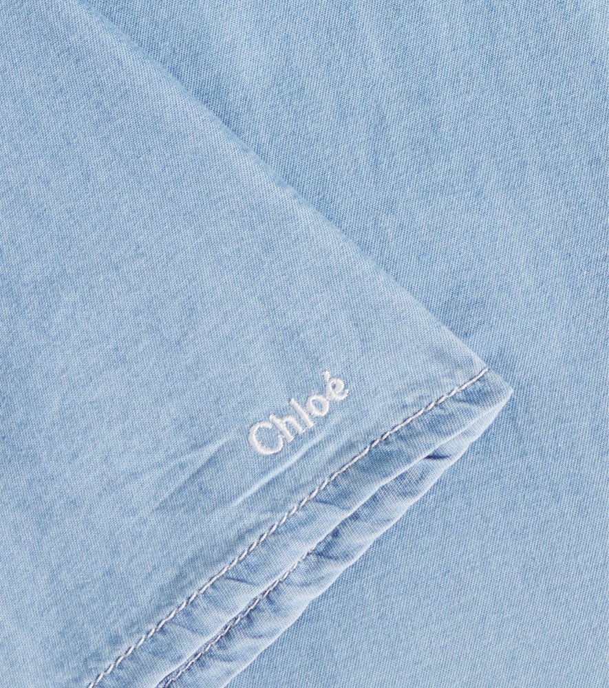 Chloé Kids Denim Dress In Bleach