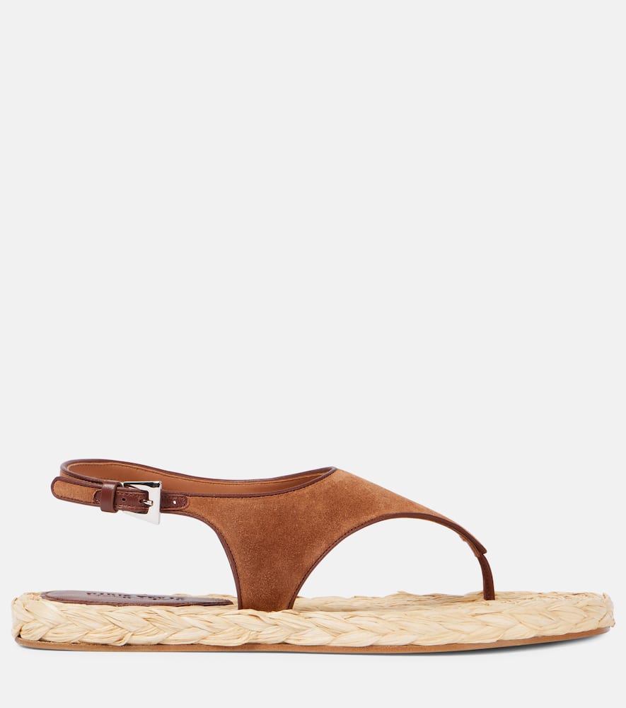 Paris Texas Amalfi Suede Thong Sandals In Brown