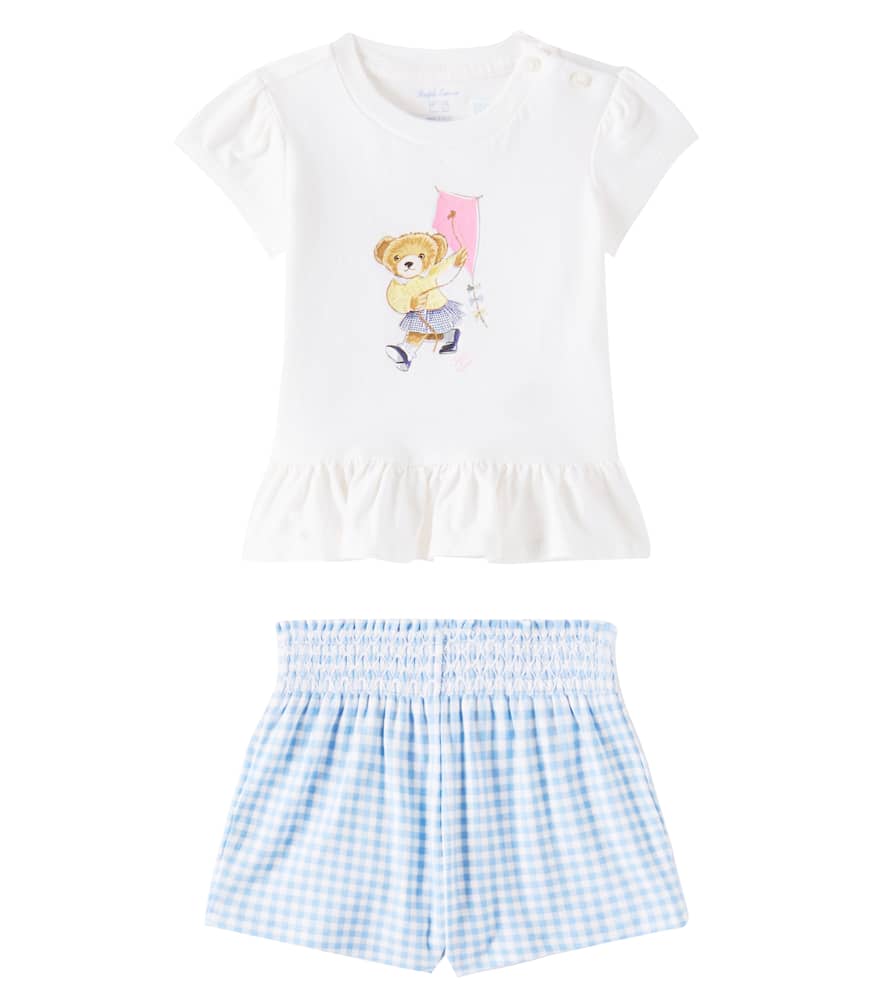 Polo Ralph Lauren Baby Polo Bear Cotton T-shirt And Pants Set In White